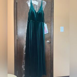 Morilee Emerald Stretch Velvet Bridesmaid Dress